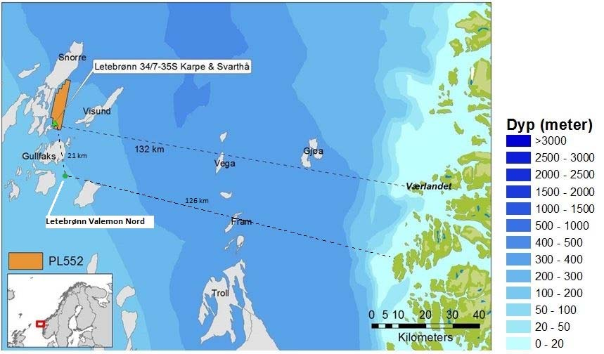 2 Generell informasjon 2.1 Beliggenhet og lisensforhold Valemon Nord ligger i Nordsjøen mellom Kvitebjørn og Gullfaks Sør, og nord for Valemon hovedfelt.