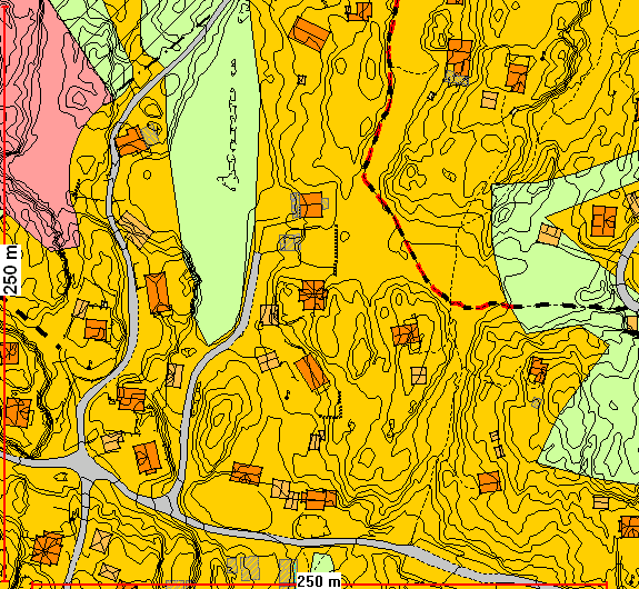 VEDLEGG OVERORDNA PLAN OG STYRINGSVERKTØY Kommuneplanens arealdel Formål: Nåværende bebyggelse og anlegg, turvei/turdrag og LNF- område.