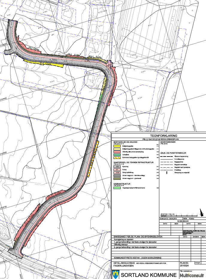 Konsulenten presenterer planforslaget slik: Det vises til vedlagt planbeskrivelse.