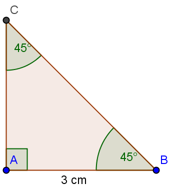 NIVÅ C C.4.a: I en 45-45-90 o -trekant får oppgitt lengden til en katet. Kan bruke egenskapene til trekanten og Pytagoras for å finne lengden til hypotenusen.