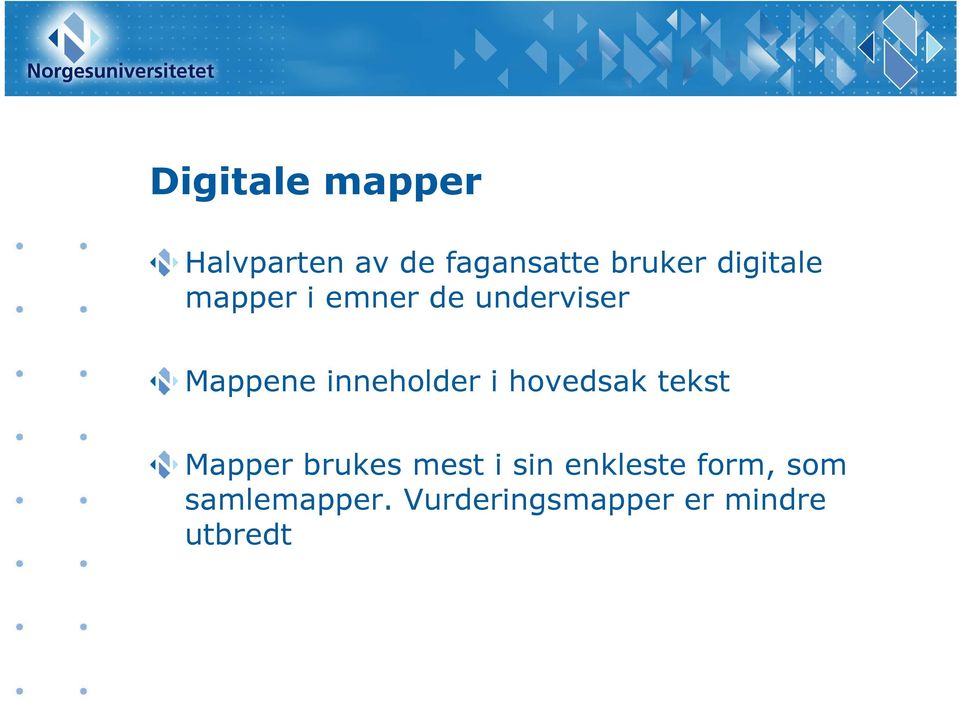 inneholder i hovedsak tekst Mapper brukes mest i sin