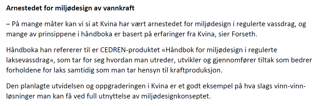 GØP-KØDD Dagens tilstand i regulerte vassdrag er ikke GØP, det mener jeg er KØDD. Et lite spark bak til egne bransje!