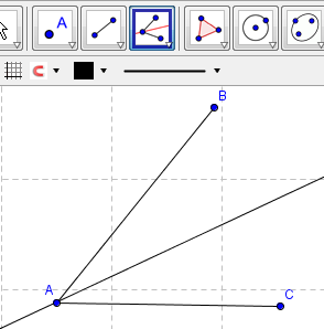 1 Tegn en vinkel ved hjelp av to linjestykker.