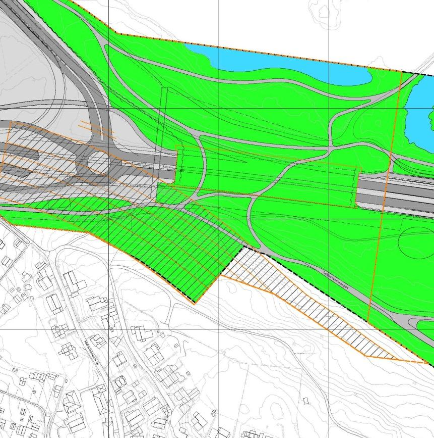 Punkt 2k) Punkt 2j) Figur 7 Illustrasjon som viser utvidelse av plangrensen. l. Teknisk bygg i forbindelse med tunnelportal er detaljert og foreslås flyttet i forhold til gjeldende reguleringsplan.