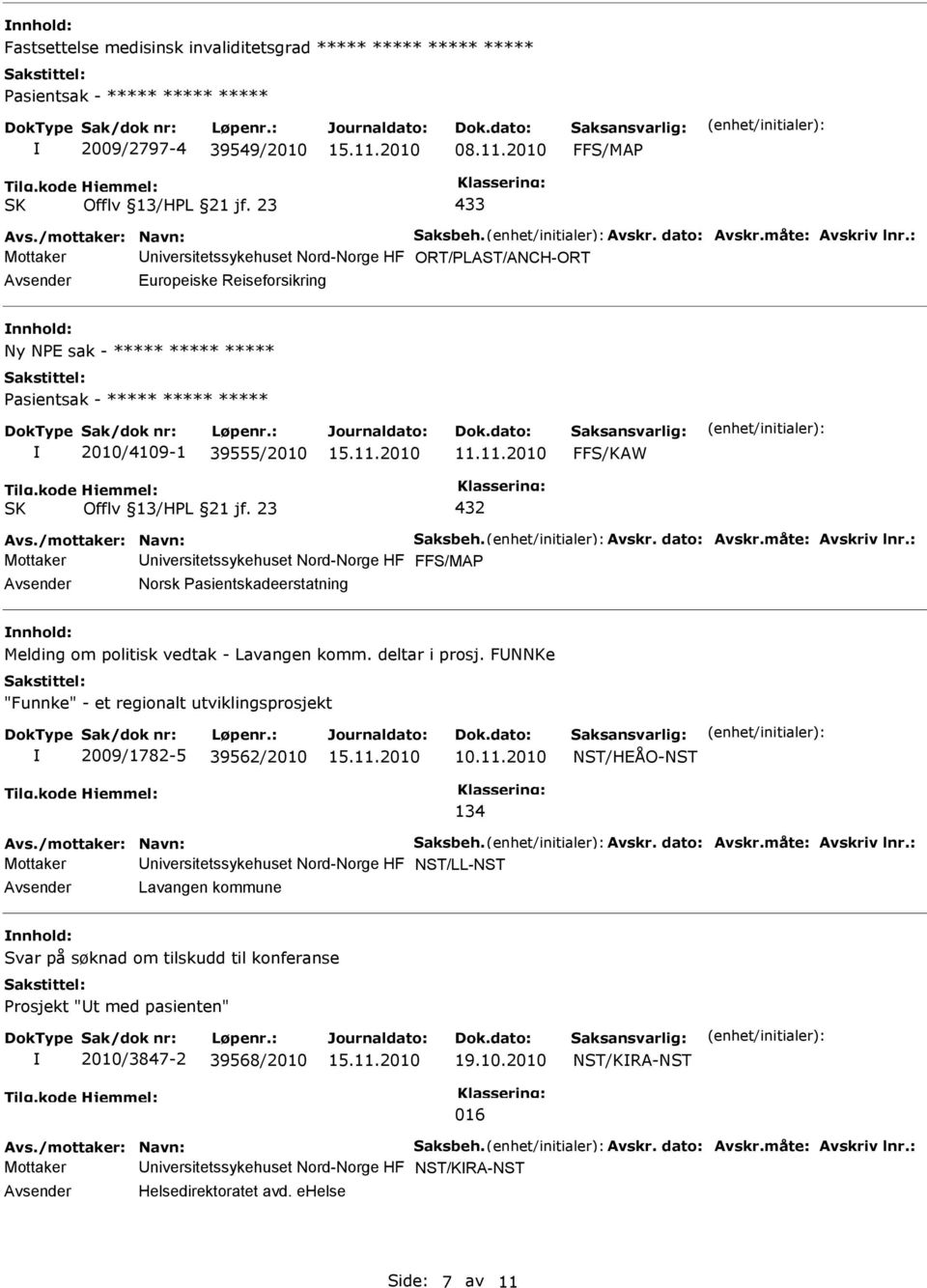 Mottaker niversitetssykehuset Nord-Norge HF Melding om politisk vedtak - Lavangen komm. deltar i prosj.