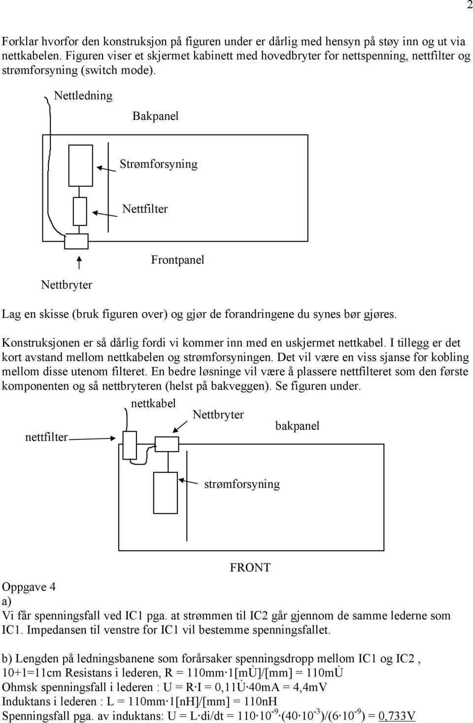 Nettledning Bakpanel Stømfosyning Nettfilte Nettbyte Fontpanel Lag en skisse (buk figuen ove) og gjø de foandingene du synes bø gjøes.