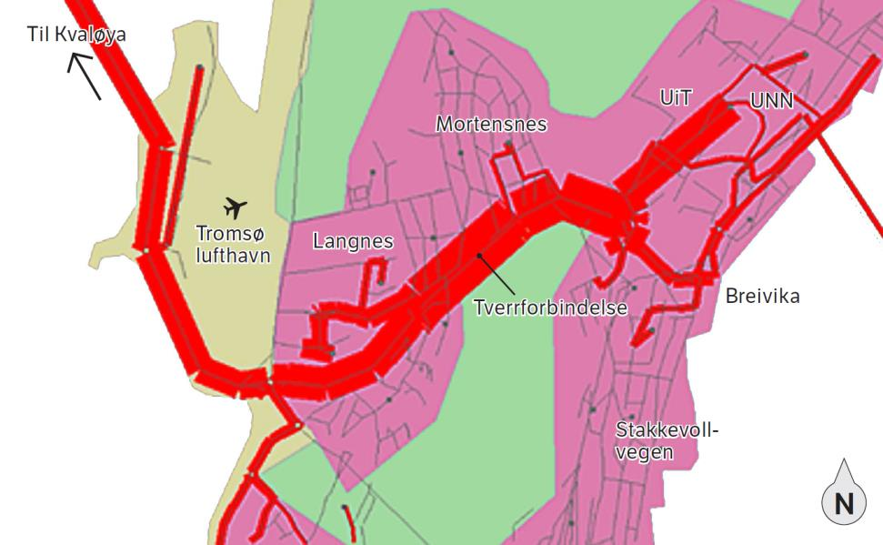 Figur 8 Trafikkutviklingen for tverrforbindelsen (under