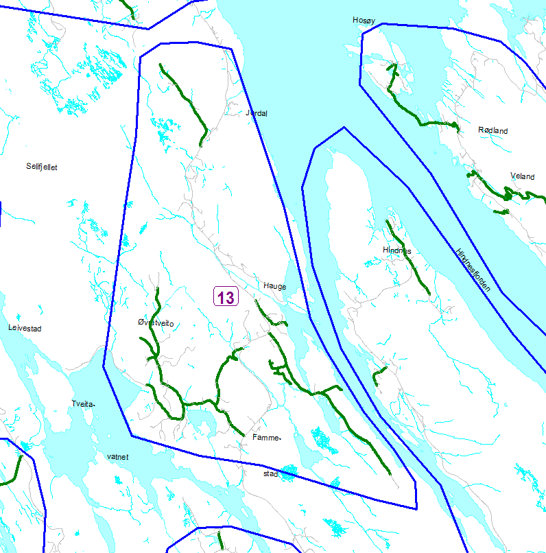 Rode 13 Bjørnevoll, Tveitstø, Kløvheim, Svindal, Vetterstø,Fammestad, Grov, Opptun, Øvretveit, Reikerås