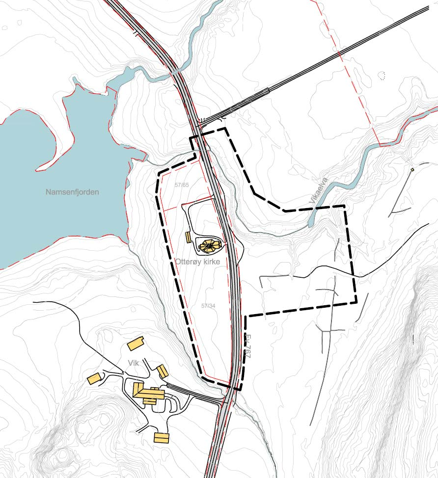 Vedlegg 1: Oversiktskart, med avgrensning av planområdet.