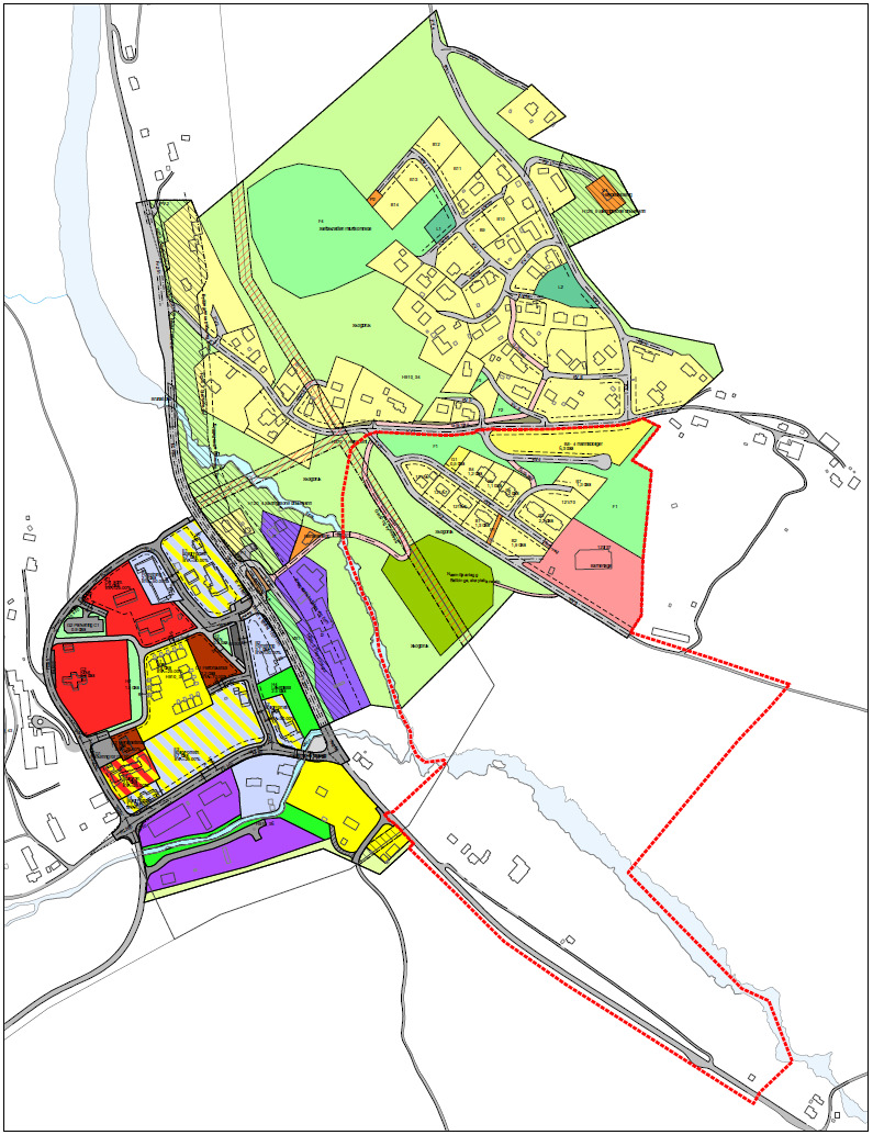 1.5 Gjeldende planer i området Deler av området er i dag regulert gjennom reguleringsplan Haugalia. Dette er vist på kartet under (planavgrensningen med rød strek).