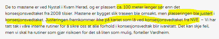 Høyspent grunnerverv i Hardanger Utsagn fra partene om kartgrunnlaget: «Kartene har vel vært noenlunde riktige» Feil i kartgrunnlaget førte til at