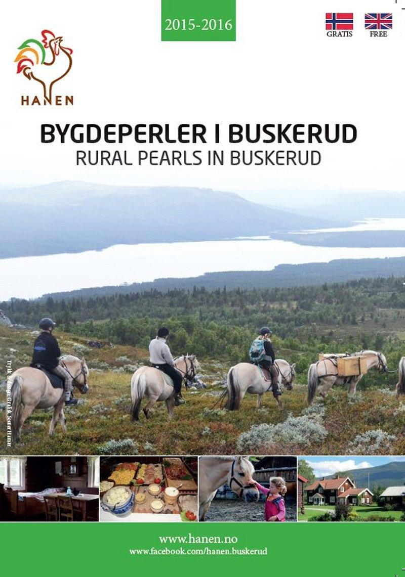 Brosjyren: Bygdeperler i Buskerud 2015-2016 Format: A5, 6 sider folder Språk: Norsk og engelsk Opplag: 10.