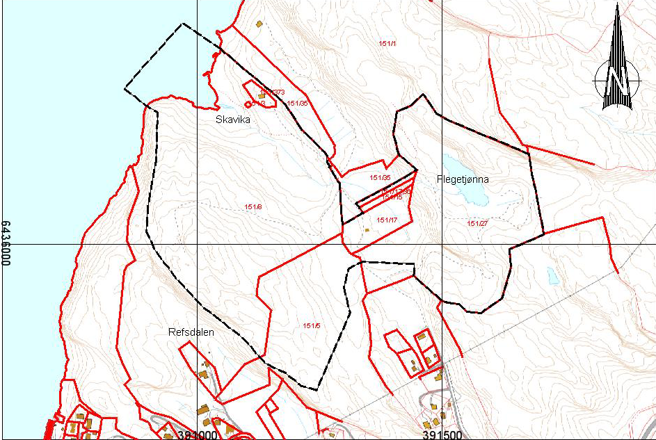 2. Planområdet 2.1 Beliggenhet og avgrensning Planområdet ligger ca. 1,5 km nord for Spangereid sentrum. I nordøst grenser planområdet til nylig vedtatt detaljplan for Skavika hyttefelt, 151/35.