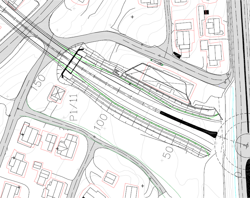 mellom 0,2 og 5,1 m. Størst løsmassemektighet ble registrert på nedsiden av Storgata ca. 15 m sør for planlagt tunnelpåhugg. Like nordøst for forskjæringen på Seljestad ligger en barnehage.