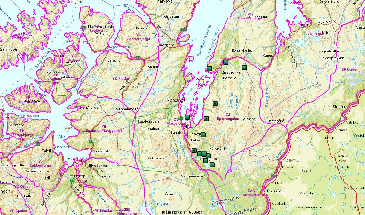 Side 4 av 5 Spalcarassa Vest: 4.2.2015 tre kadaver av kalver funnet i samme periode og sted hvorav en er dokumentert drept av gaupe, de to andre har usikker dødsårsak.