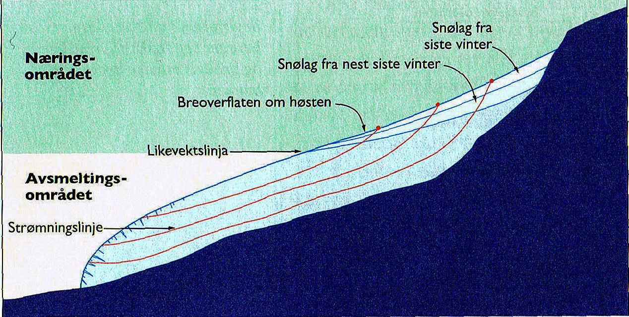 Øvelse GEO1010 Naturgeografi Bakgrunnsteori: 2 - GLASIOLOGI EN KORT PRESENTASJON AV BEGREPET BRE En bre er definert som en mangeårig masse av snø og is som deformeres signifikant av sin egen vekt.