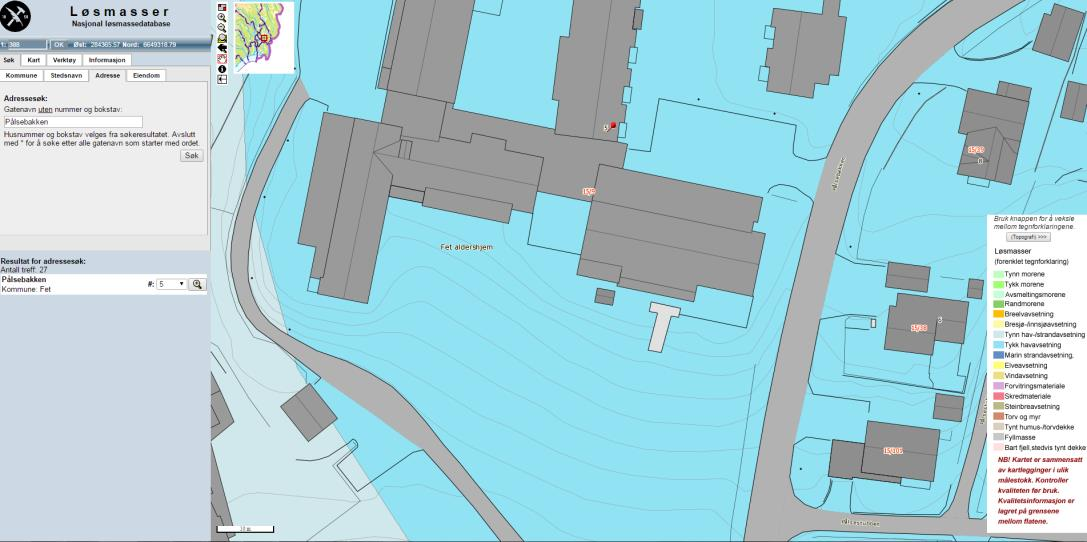 Pålsetunet Geoteknisk Undersøkelse Rapport Foreslått plassering Bilde 1.2 Kart som viser dokumentert løsmasser. Kilde: http://geo.ngu.