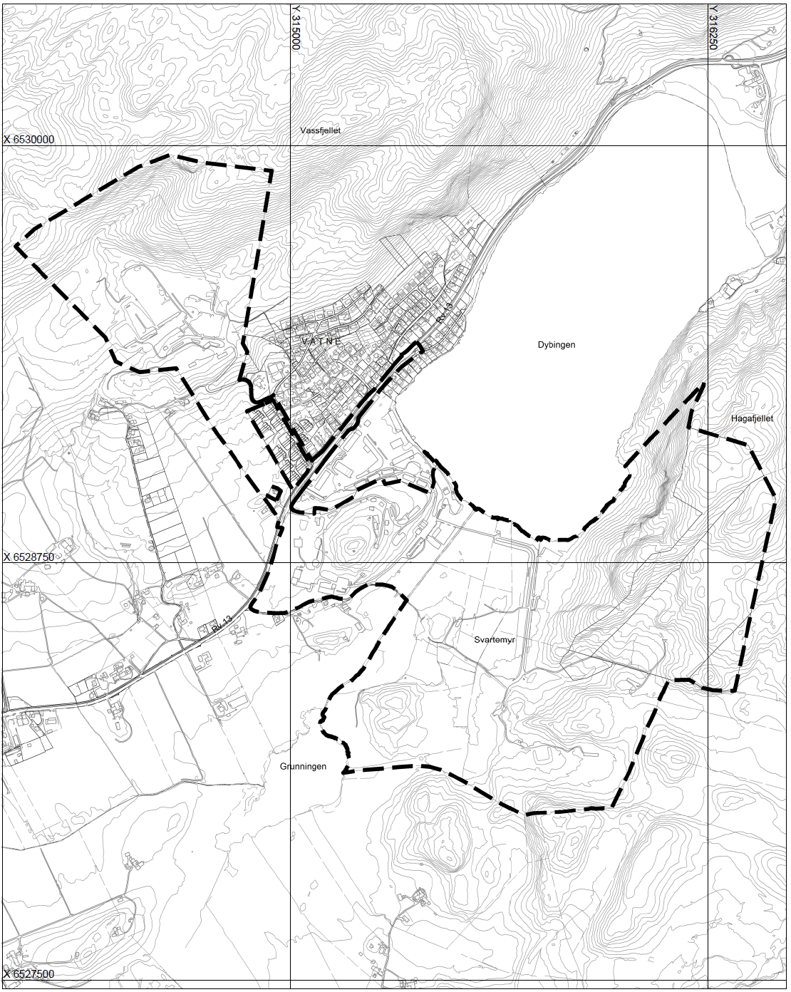 2. PLANFORUTSETNINGER 2.1 Planområdet Planområdet omfatter Forsvarets arealer i Vatneleiren og Svartemyr og Vatnefjell skyte- og øvingsfelt. Samlet areal er ca. 1,46 km 2.
