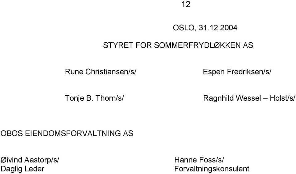 Thorn/s/ Ragnhild Wessel Holst/s/ OBOS