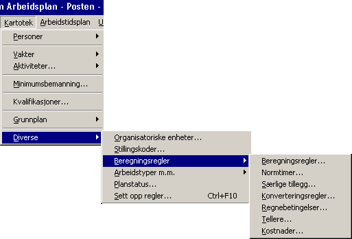 Versjon 6.2 Meny: Kartotek/Diverse Versjon 6.