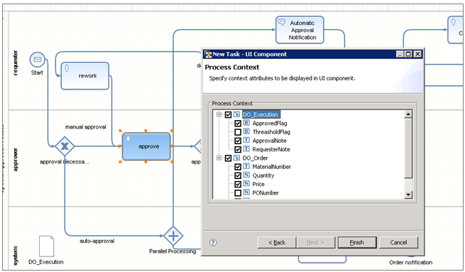 SAP BPM User interface Vi kan enkelt autogenerere user interfaces i NW Developer Studio som dere ser et eksempel på under.