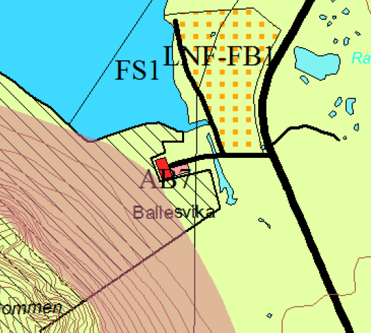 Rapport 25/01/2017 34 Utenfor Ballesvikstranda er det avsatt et område til friluftsområde i sjø, FS1-Ballesvik.