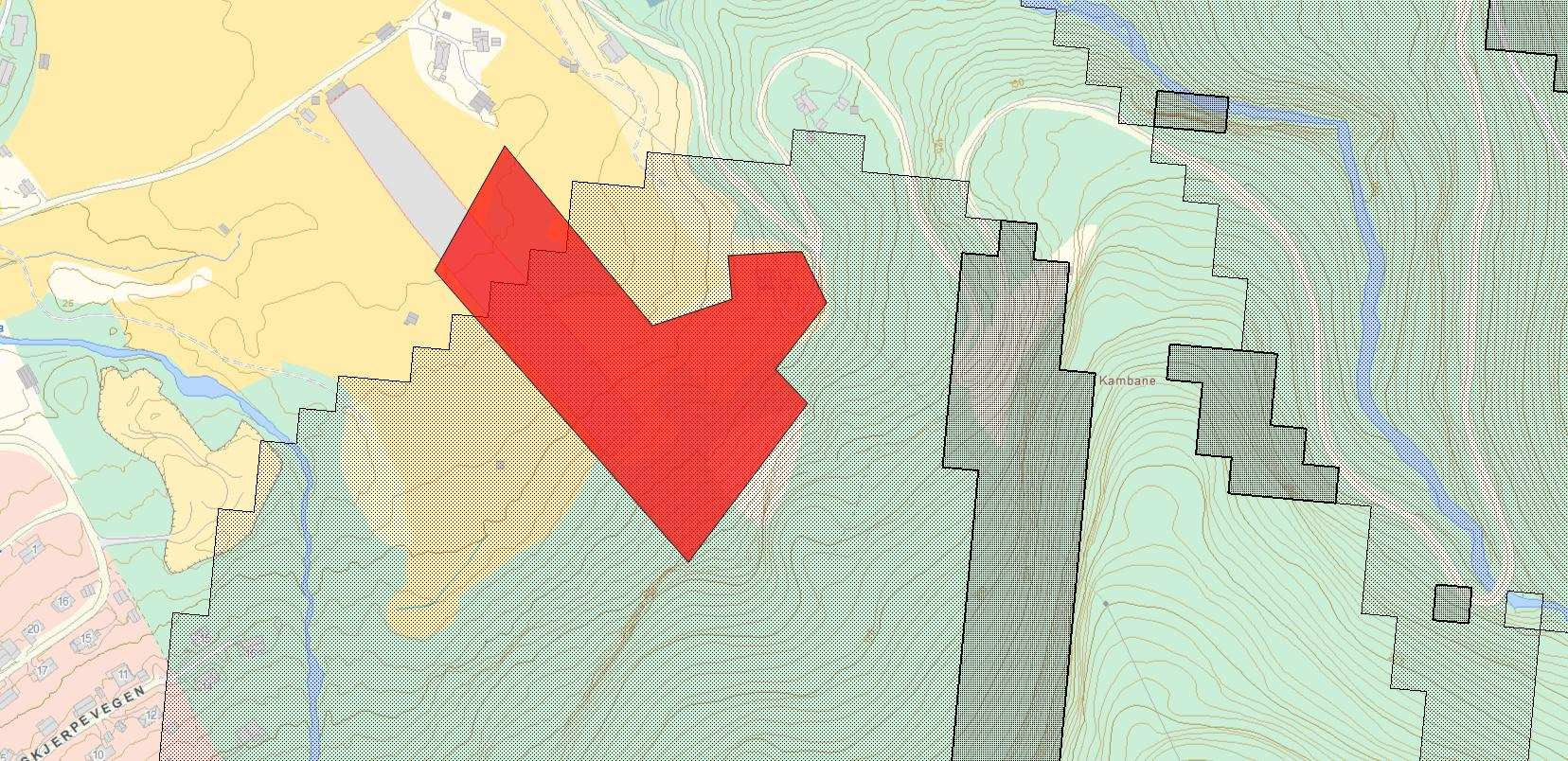 SKREDFAREVURDERING KJERLANDSHAGEN, GRANVIN HERAD 9 Fjellskred/Steinskred Me har ikkje sett strukturar i berggrunnen/brattkantane som indikerar fare for utgliding av store fjellmassar i storleiksorden