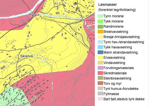 SKREDFAREVURDERING KJERLANDSHAGEN, GRANVIN HERAD 6 Fig. 3 Biletet syner fjellsida med aktuelle brattkantar merkt med ringar. 5.