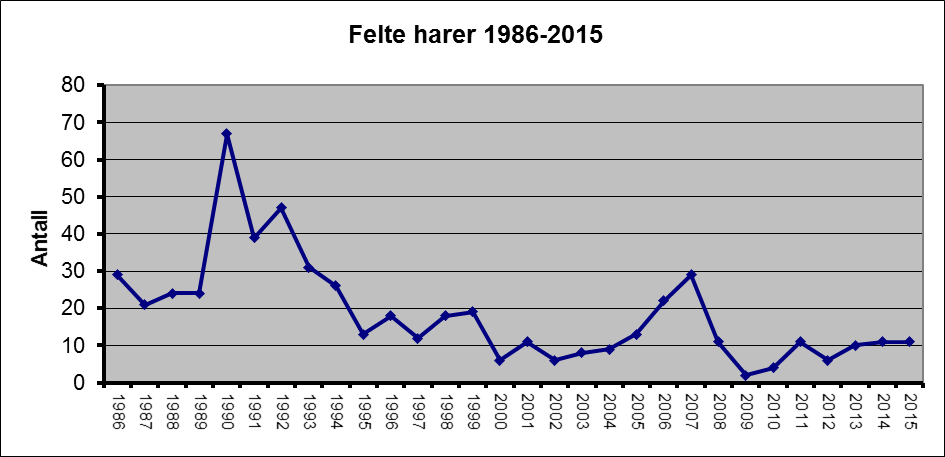 I tabellen over jaktstatistikken som presenteres under, vises jaktstatistikk for småvilt for perioden 2010-2015 (tabell 4). Tabell 4.