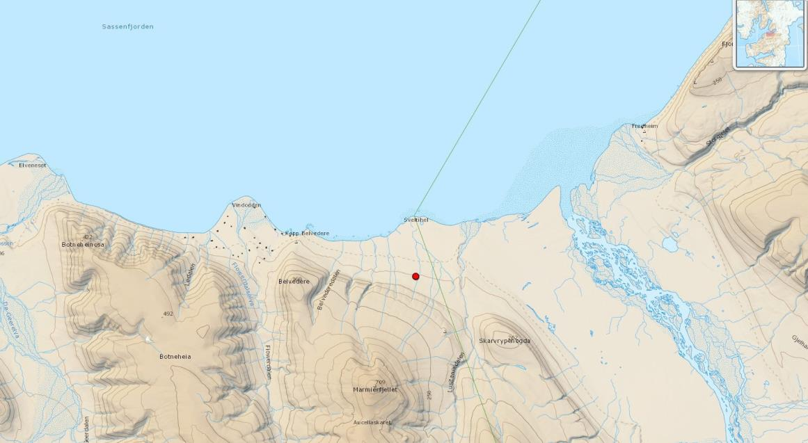 2.4 Reiseliv Lokaliteten ligger ca 4 kilometer fra en av de mest brukte snøscooter traseene på Svalbard. Ut over dette er det liten reiselivsaktivitet i dette området.