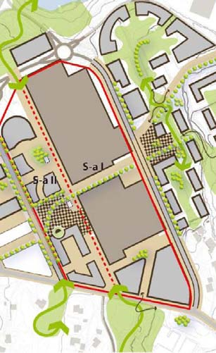 Illustrasjon til venstre frå Planprogram for Straume sentrum.