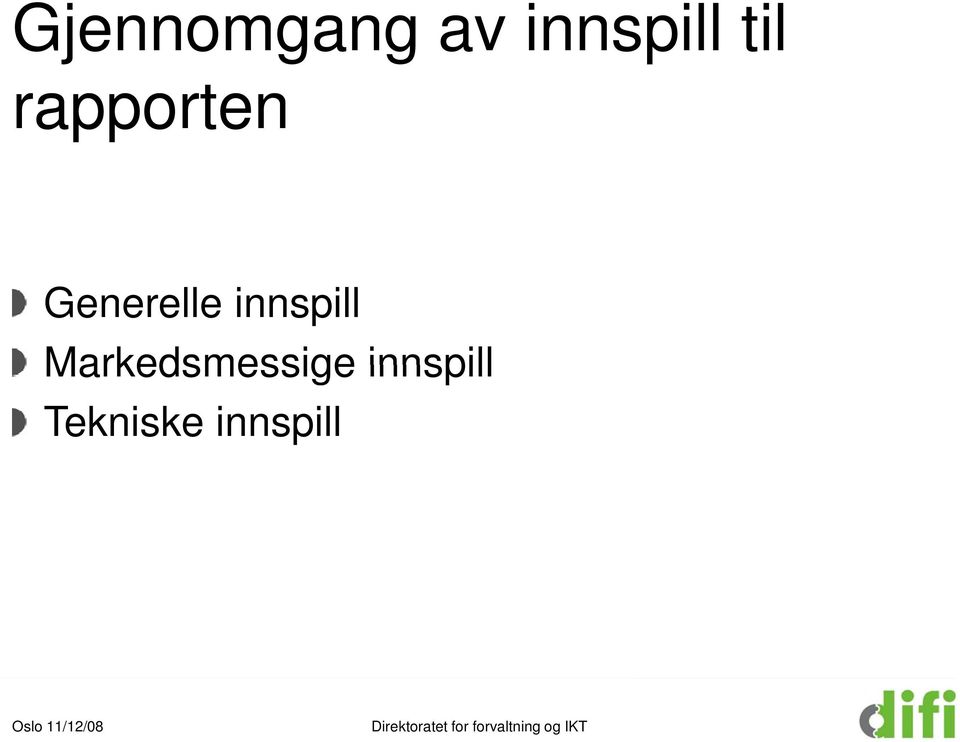 innspill Markedsmessige