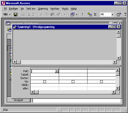 Figur 2: Å bruke SQL i Access.