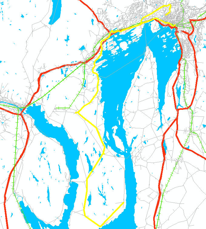 Figur 4. Nye kollektivruter i Oslofjordmodellen.