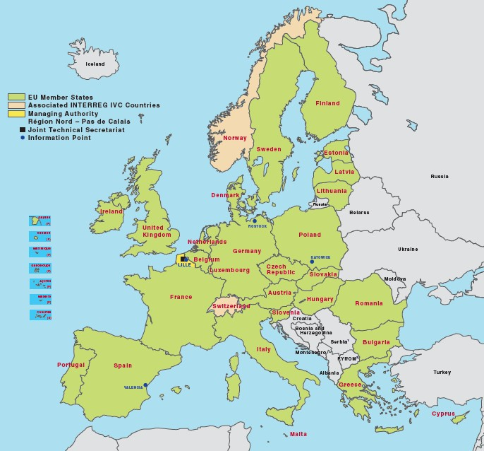 Programme s main features Alle 28 medlemsland, Norge og Sveits EU-midler: 359 mill Euro Norske