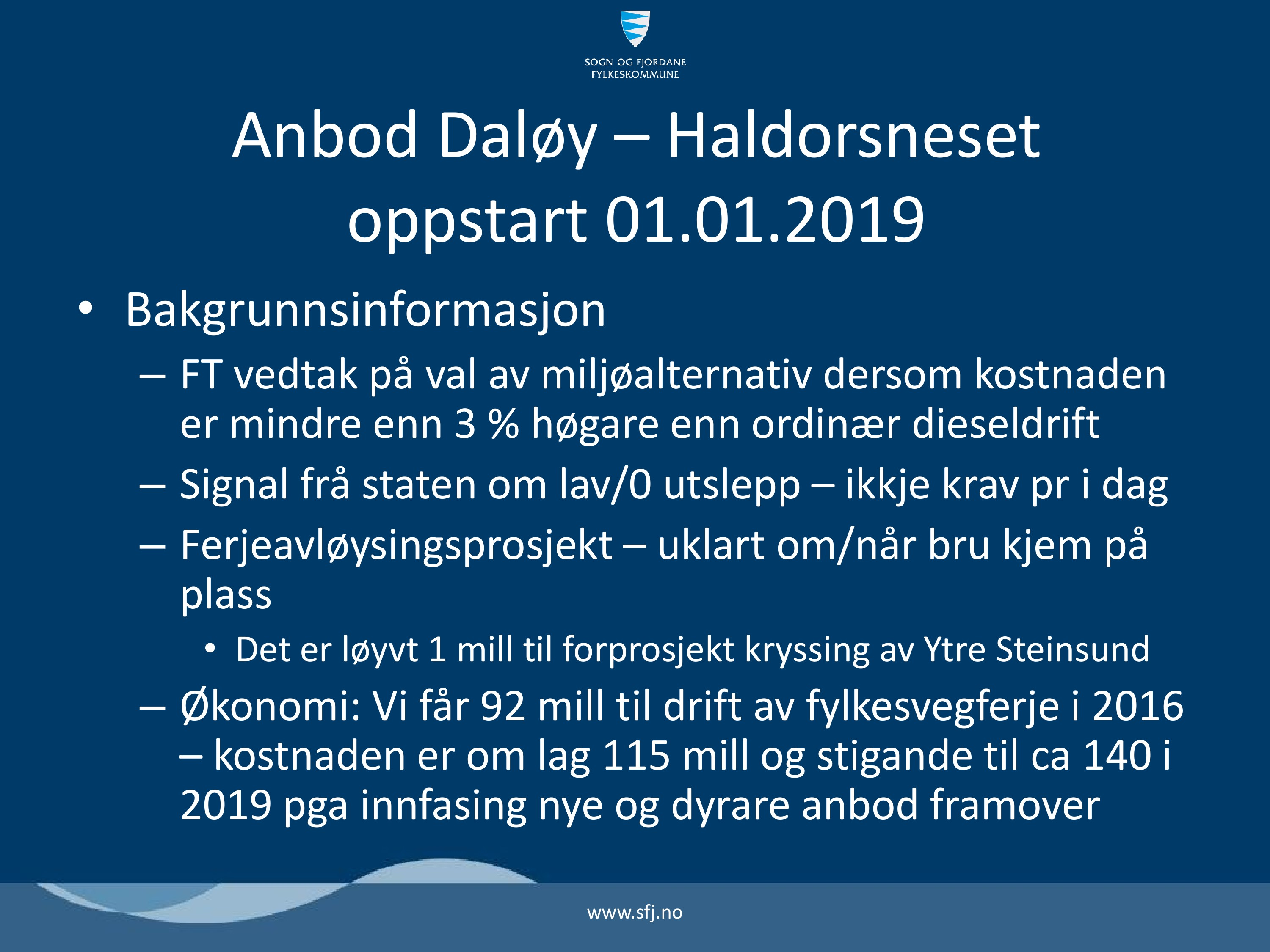 Anbod Daløy Haldorsneset oppstart 01.