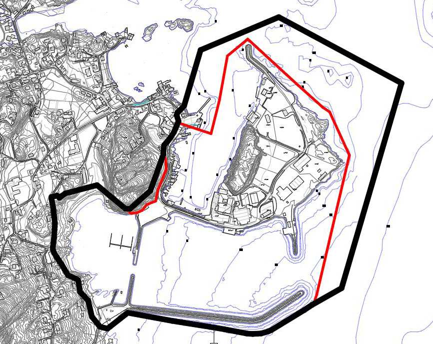 Sak 4/17 Plangrenser For slagstilleren og Lurøy kommune er enig om følgende plangrenser (vist med svart stiplet linje): Mindre vesentlige justeringer av plangrenser kan aksepteres.
