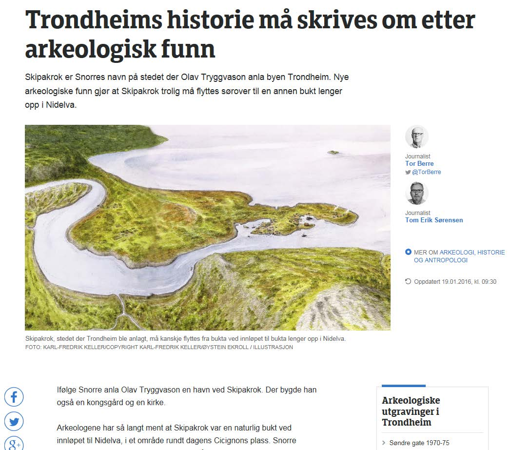 70 prosent av Trondheimshistorien ligger under jorda. Prof.