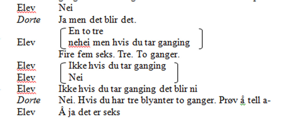 Resultat og diskusjon (forts) Hvordan approprierer elevene multiplikasjon: hvilke steg kan beskrives i denne prosessen?