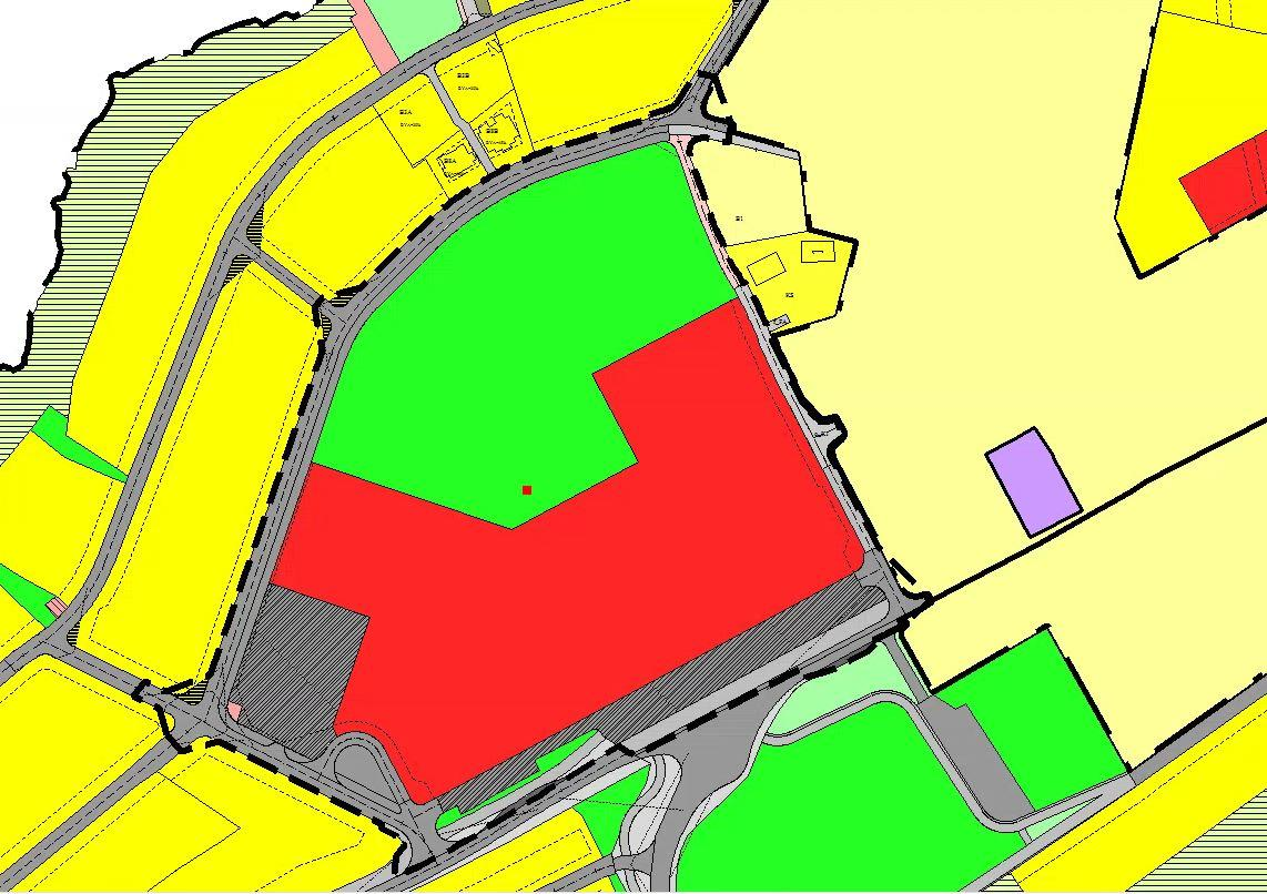 1. Bakgrunn 1.1 Beliggenhet og planavgrensing FIGUR 1: GJELDENDE REGULERING FOR PLANOMRÅDET MED FORSLAG TIL PLANAVGRENSING 1.