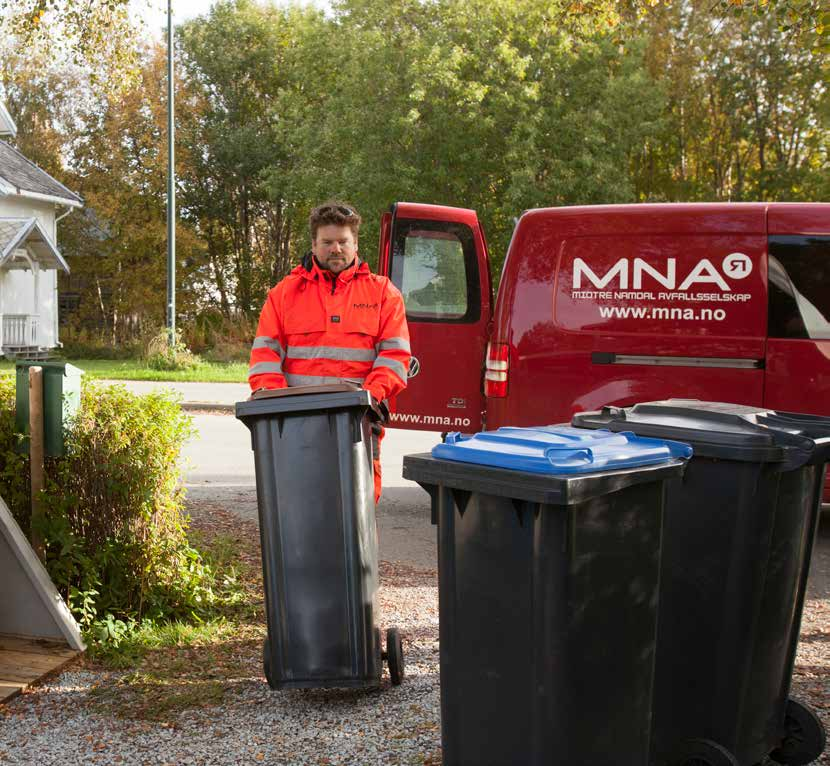 2 www.mna.no Avfallsbeholderne Alle husholdningene har fått erstattet de gamle sekkestativene med nye solide avfallsbeholdere med hjul.