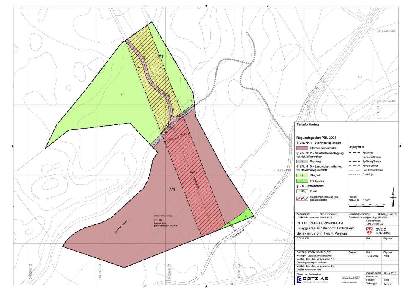 DETALJREGULERINGSPLAN TILLEGGSAREAL TIL "STEINBROT TINDADALEN", DEL AV