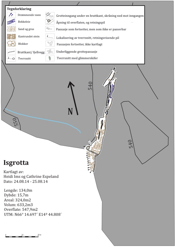 Kapittel4 Resultater Figur 4O17 Grottekart over kartlagt området av