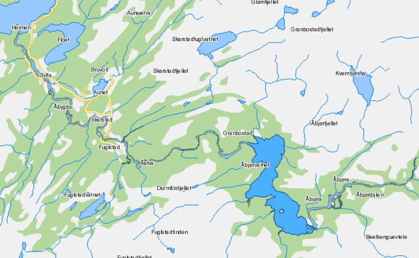 Måloppnåelse (%) Ferskvannsbiologen Rapport 217-1 4.41 Åelva/Åbjøra Åelva ble undersøkt 24/9 på strekningen fra Brattfossen og ned til Hårstadfossen av fire drivtellere (V.Gjertsen, S.Bjørnbet, T.