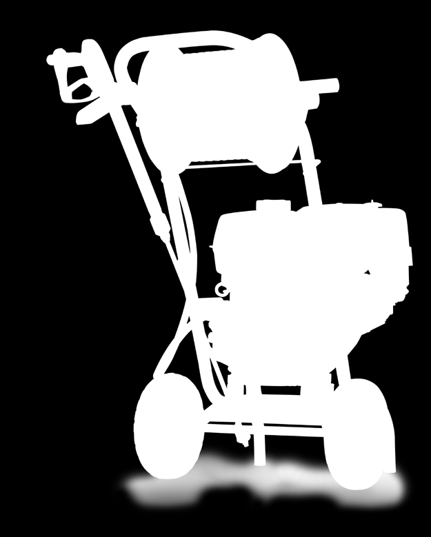 Høytrykksvaskere med bensinmotor Off-road system Profi-Jet-serien For røfft terreng, med punkteringssikre hjul (unntak bærbar utførelse) Chassis av rustfritt stål (unntak bærbar utførelse) Integrert