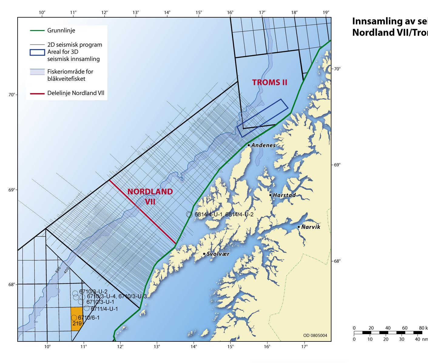 Integrated Management Plan Lofoten and Barents Sea seismic acquisition by NPD 2007 - : 2D and 3D data acquired : 2-3D vessels 6 weeks (close dialogue with the fisheries