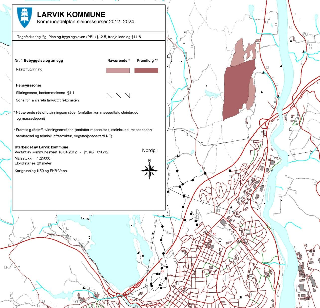 Overordnede rammer og føringer 2.1.4 Kommunedelplan for steinressurser Kommunestyret vedtok 18.04.2012, jf.