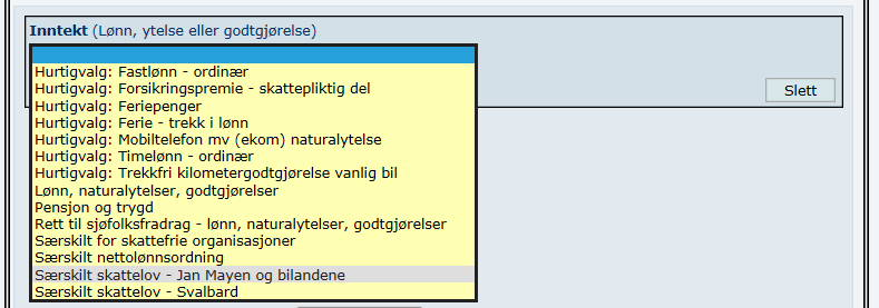 14.5.3.1 Bilgodtgjørelse Valg 1 Valg 2 Særskilt for skattefrie organisasjoner Trekkpliktig bilgodtgjørelse 14.5.3.2 Mobiltelefon mv (ekom) Valg 1 Valg 2 Valg 3 Særskilt for skattefrie Mobiltelefon mv (ekom) Utgiftsgodtgjørelse organisasjoner 14.