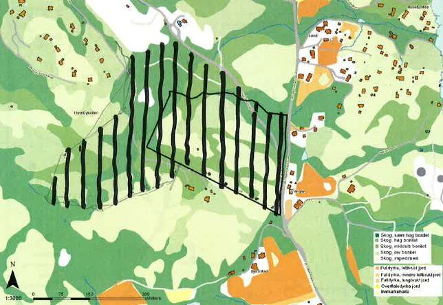 3.3 Miljøtema: Jord- og skogbruksressurser Beskrivelse: Skogsteig på vestsiden av Bjørnstadveien, varierende bonitet, ikke stor landbruksverdi.