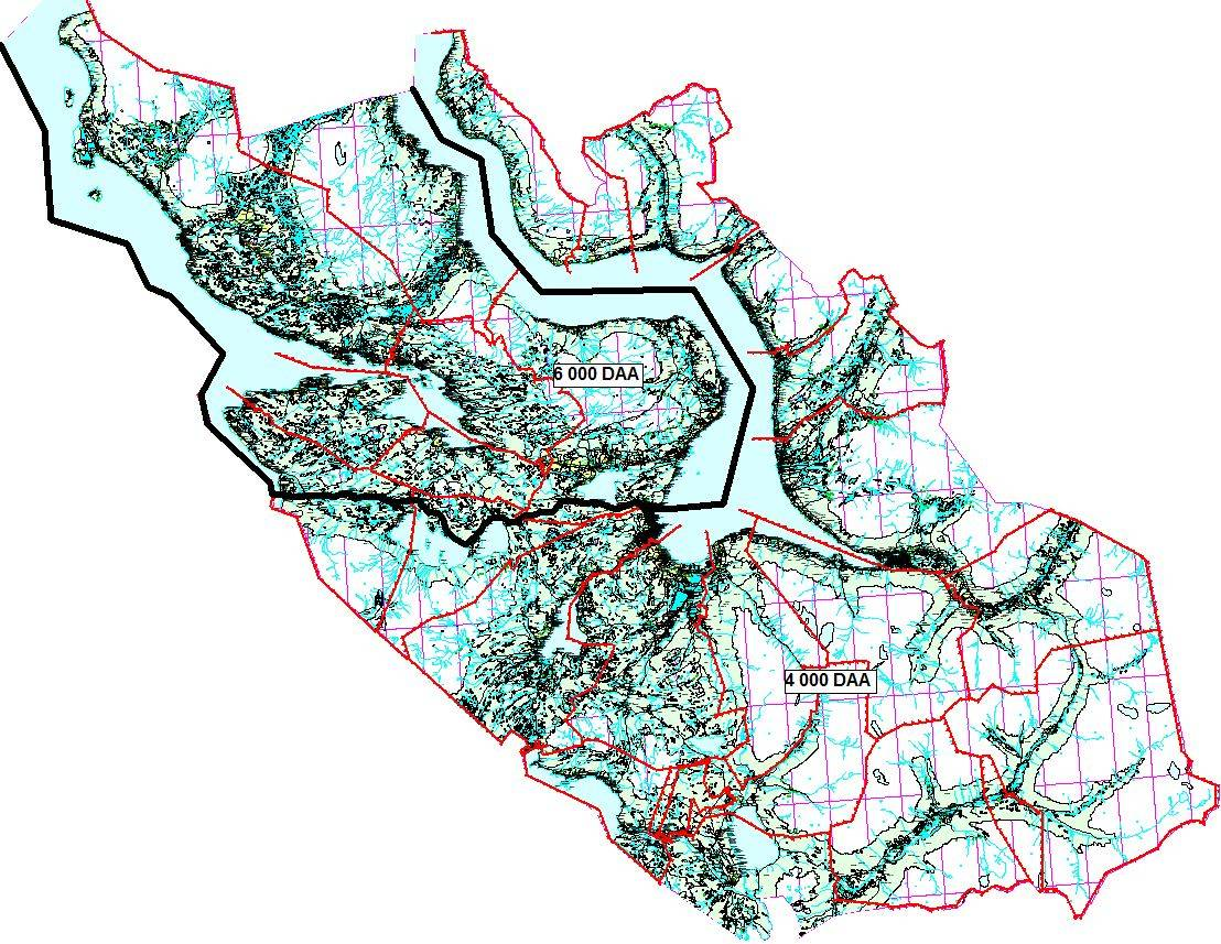 2 av 5 Figur 1: Kartutsnitt. Forslag til nytt minsteareal i Balsfjord kommune. Figur 1 viser forslag om endring av kommunens minsteareal.